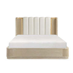 Ribbon Beige Queen Bed - Ornate Home