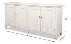 Ribbon White Sideboard - Ornate Home