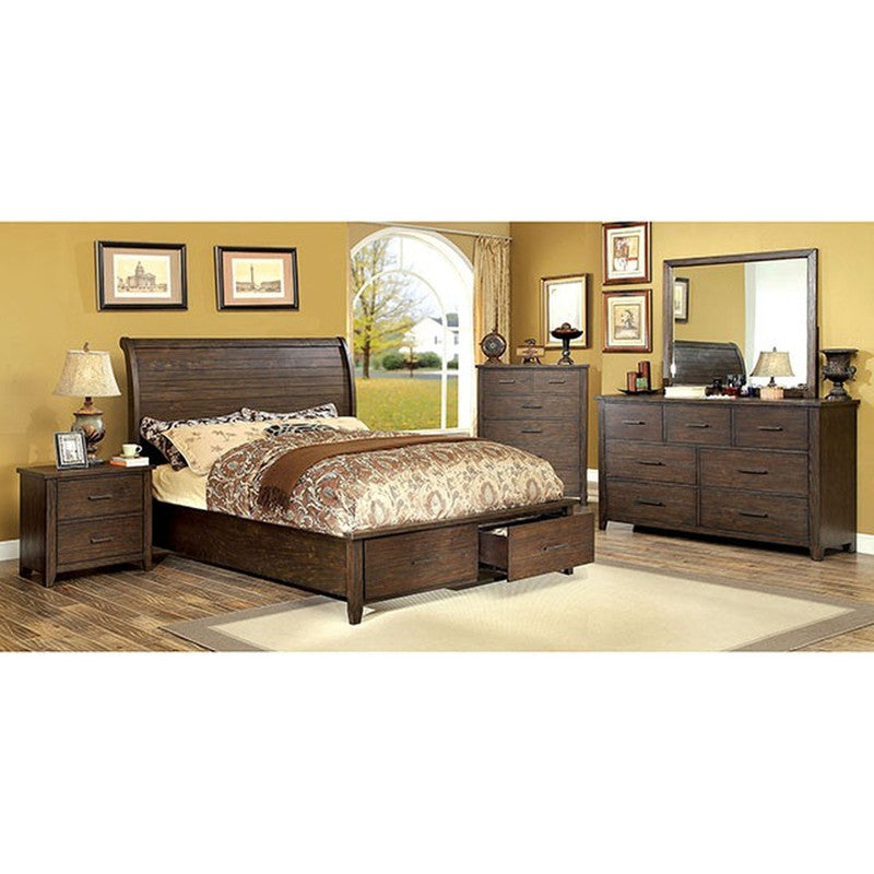 Ribeira Rustic Dark Walnut Cal.King Bed - Ornate Home