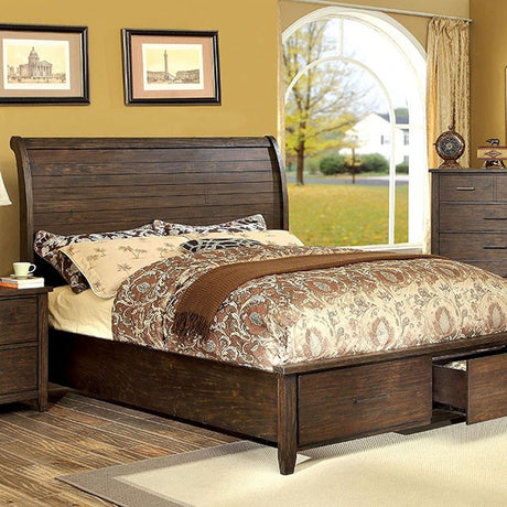 Ribeira Rustic Dark Walnut Cal.King Bed - Ornate Home
