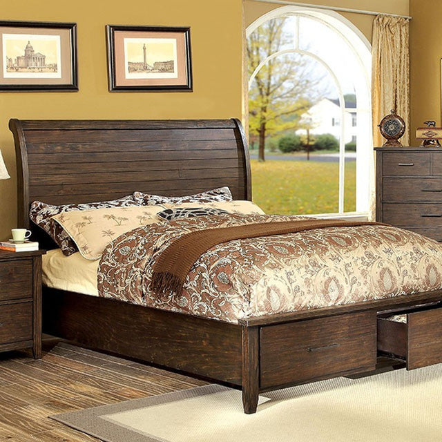 Ribeira Rustic Dark Walnut Cal.King Bed - Ornate Home