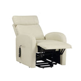 Ricardo Beige PU Recliner w/Power Lift - Ornate Home
