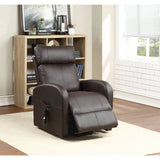 Ricardo Brown PU Recliner w/Power Lift - Ornate Home