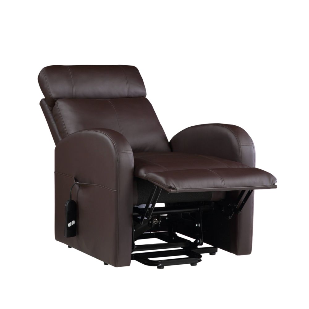 Ricardo Brown PU Recliner w/Power Lift - Ornate Home