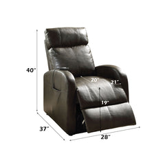 Ricardo Dark Gray PU Recliner w/Power Lift - Ornate Home