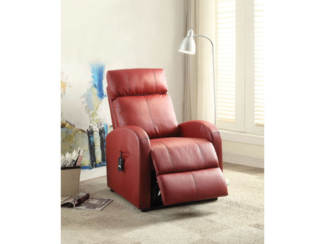 Ricardo Red PU Recliner w/Power Lift - Ornate Home