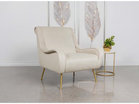 Ricci Stone Upholstered Saddle Arm Accent Chair - Ornate Home