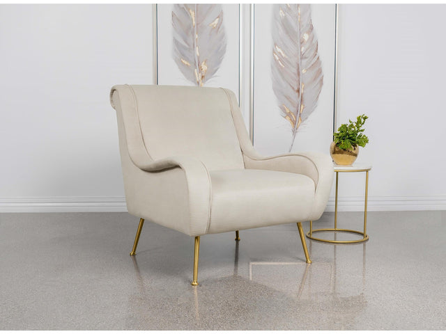 Ricci Stone Upholstered Saddle Arm Accent Chair - Ornate Home