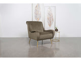Ricci Truffle Upholstered Saddle Arm Accent Chair - Ornate Home