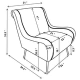 Ricci Truffle Upholstered Saddle Arm Accent Chair - Ornate Home