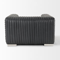 Ricciardo Black Leather Upholstered Arm Chair - Ornate Home