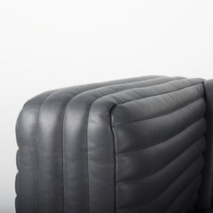 Ricciardo Black Leather Wrapped Three Seater Sofa - Ornate Home