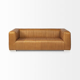 Ricciardo Cognac Leather Three Seater Sofa - Ornate Home