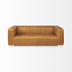Ricciardo Cognac Leather Three Seater Sofa - Ornate Home