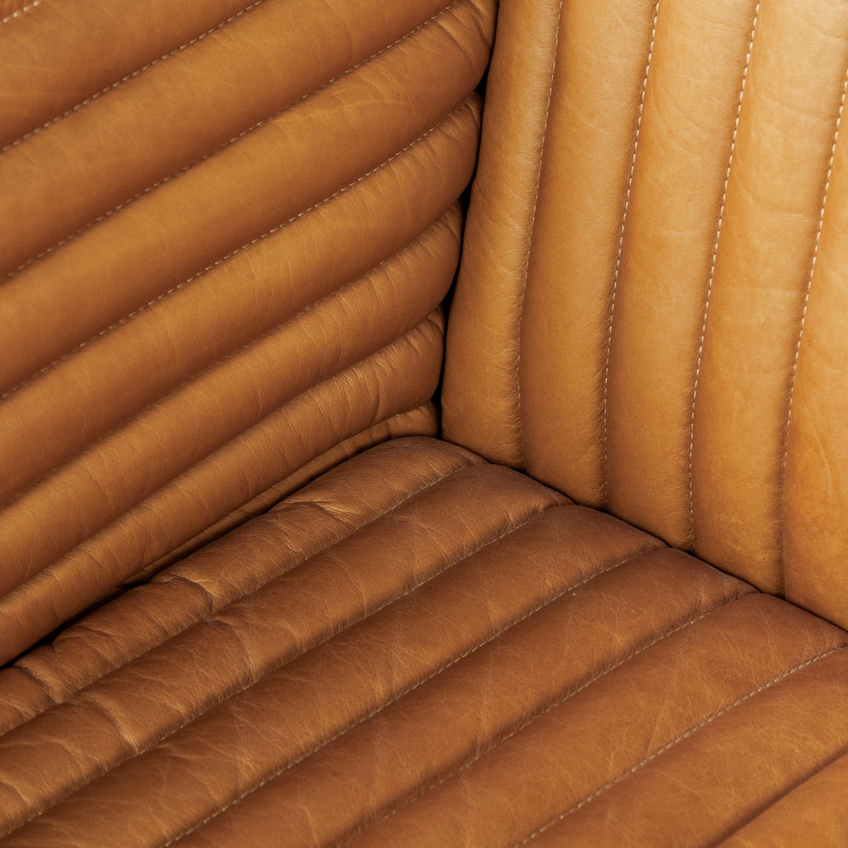 Ricciardo Cognac Leather Three Seater Sofa - Ornate Home