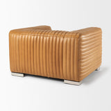 Ricciardo Cognac Leather Upholstered Arm Chair - Ornate Home
