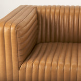 Ricciardo Cognac Leather Upholstered Arm Chair - Ornate Home