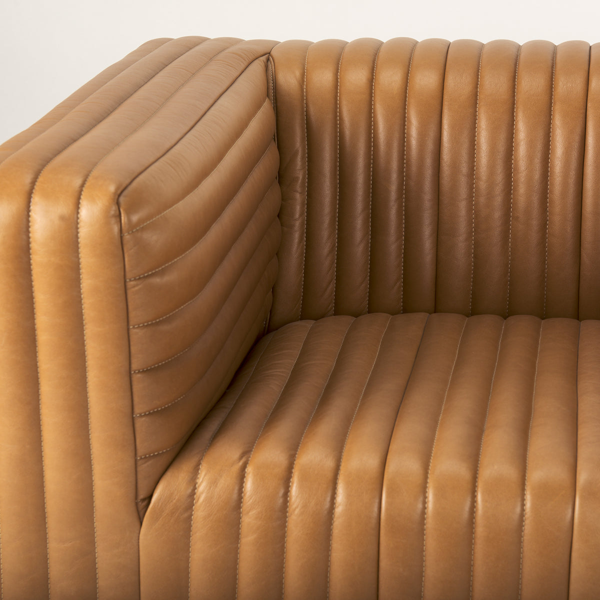 Ricciardo Cognac Leather Upholstered Arm Chair - Ornate Home