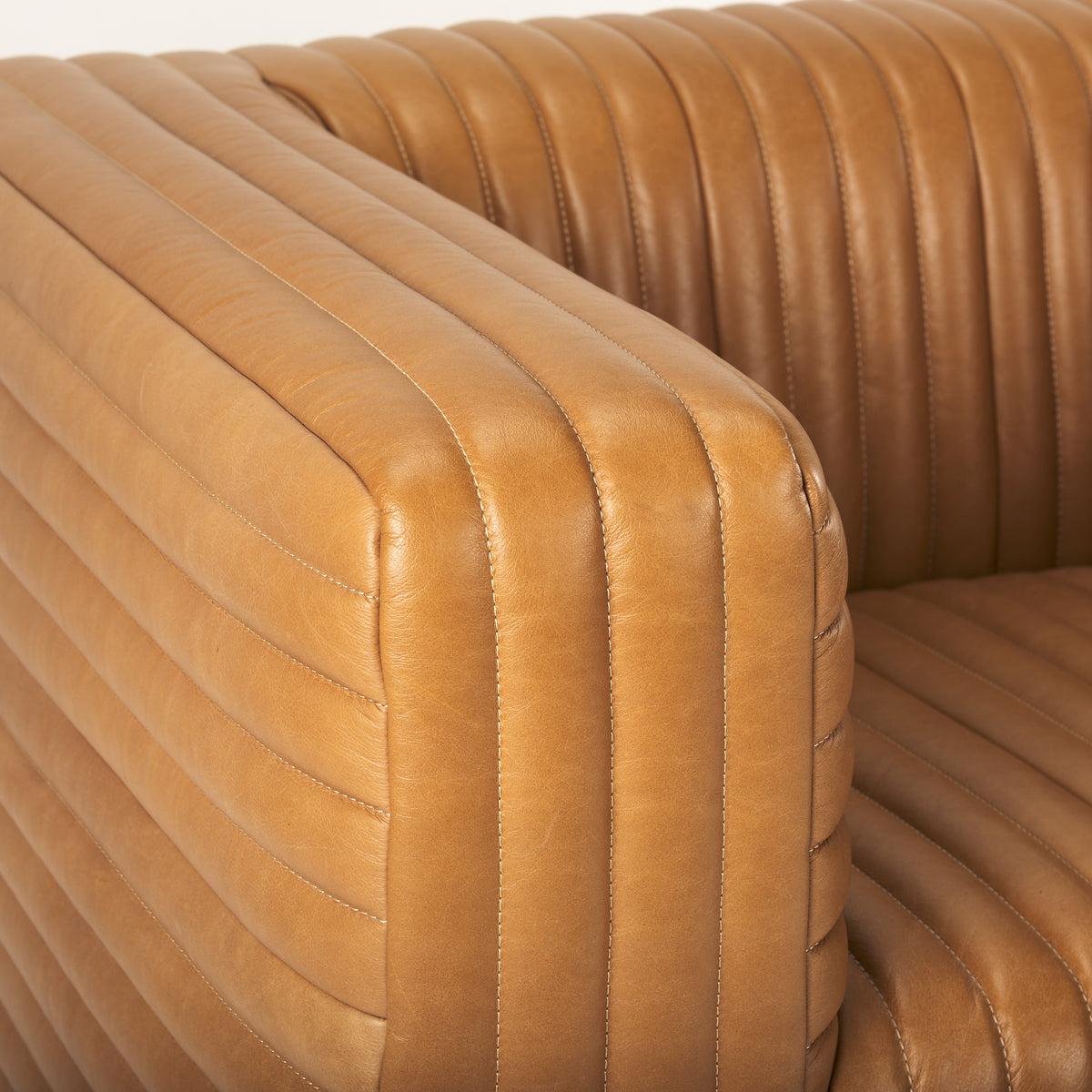 Ricciardo Cognac Leather Upholstered Arm Chair - Ornate Home