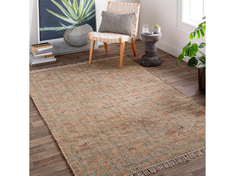Rice Dusty Sage Fringed Jute Carpet - Ornate Home