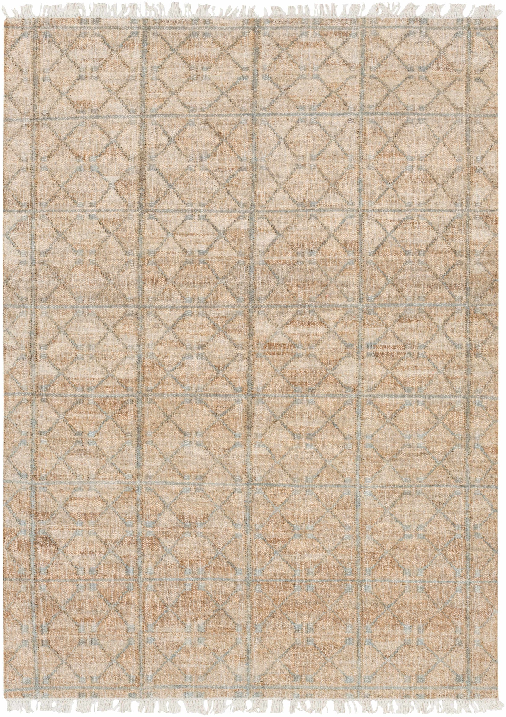 Rice Dusty Sage Fringed Jute Carpet - Ornate Home