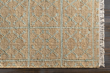 Rice Dusty Sage Fringed Jute Carpet - Ornate Home