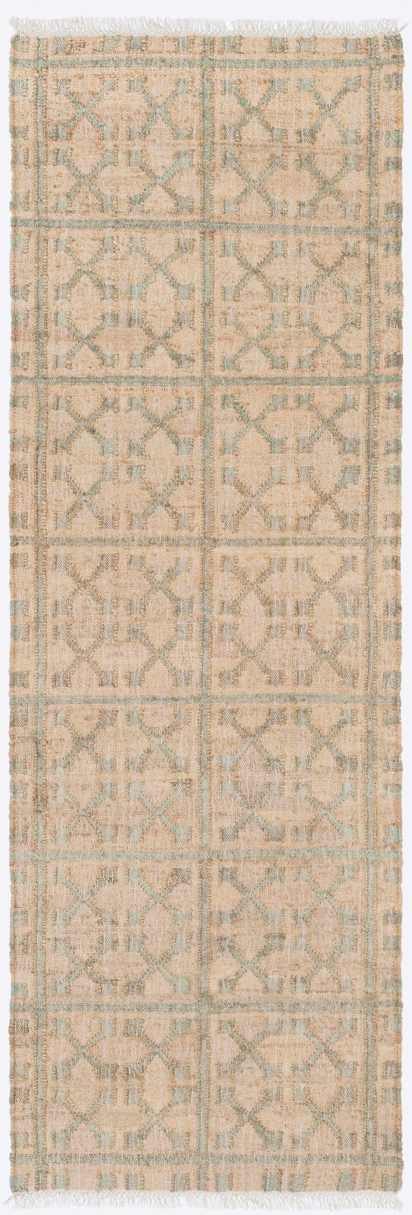 Rice Dusty Sage Fringed Jute Carpet - Ornate Home