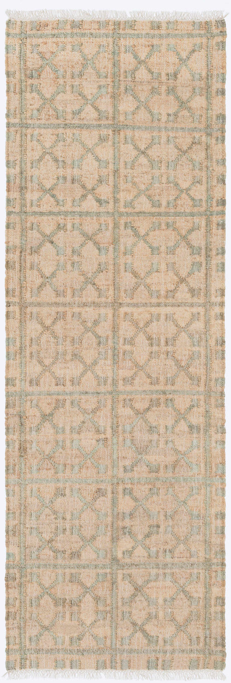 Rice Dusty Sage Fringed Jute Carpet - Ornate Home
