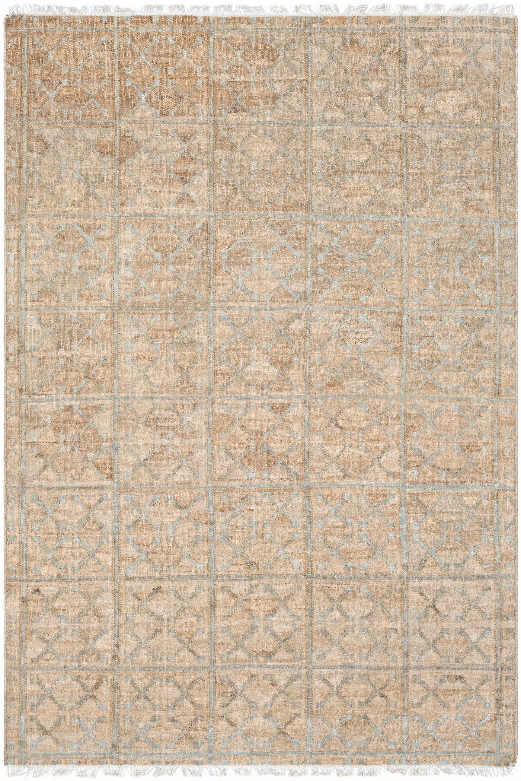 Rice Dusty Sage Fringed Jute Carpet - Ornate Home