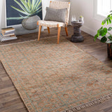 Rice Dusty Sage Fringed Jute Carpet - Ornate Home