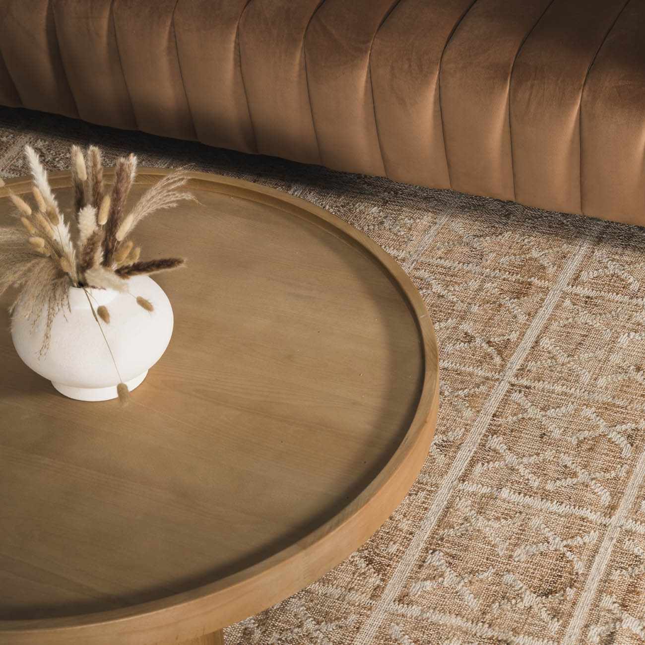 Rice Handcrafted Fringed Jute Carpet - Ornate Home