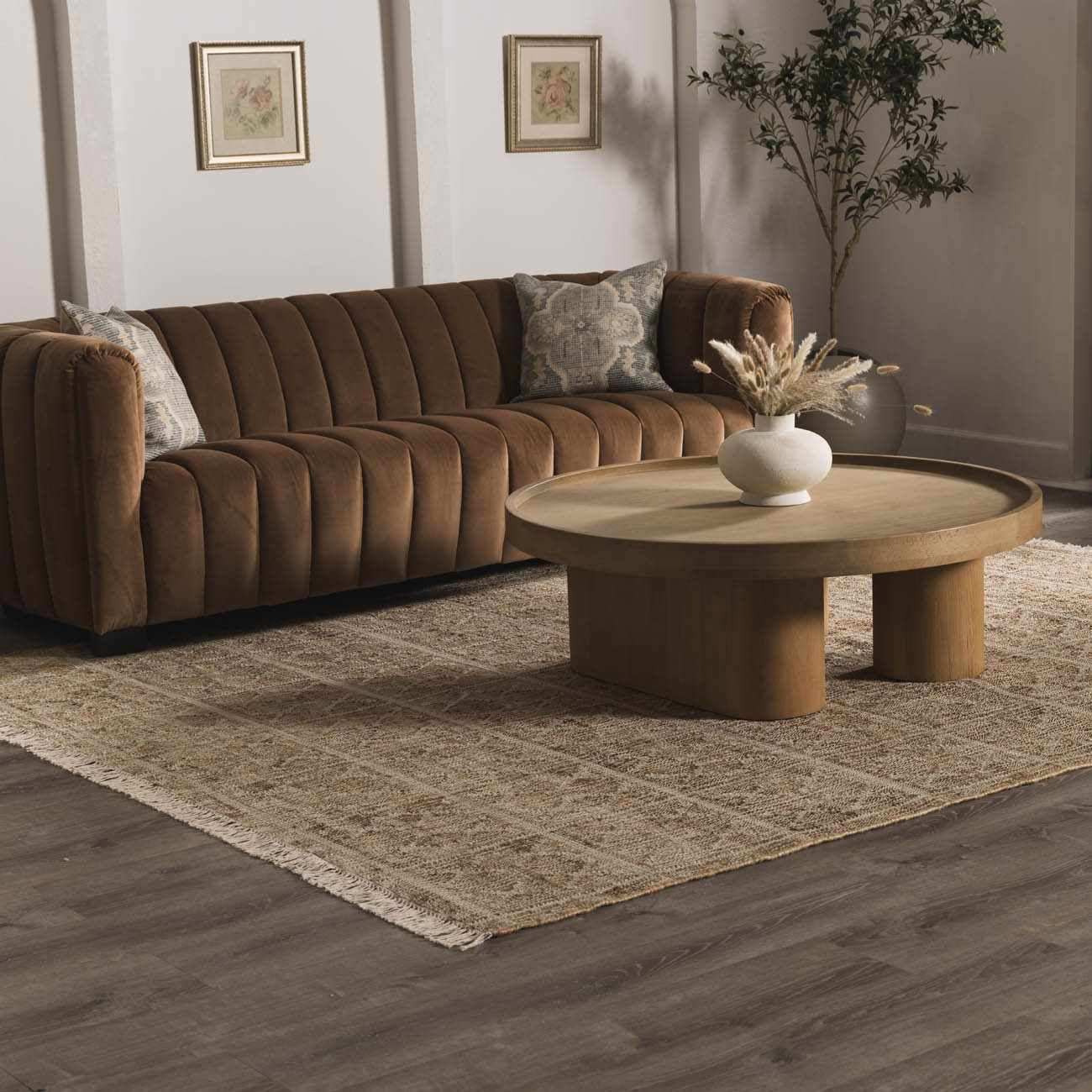 Rice Handcrafted Fringed Jute Carpet - Ornate Home