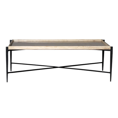 Rice Natural/Black Coffee Table - Ornate Home