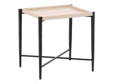Rice Natural/Black Side Table - Ornate Home