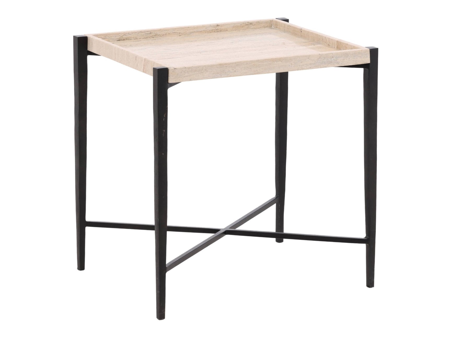 Rice Natural/Black Side Table - Ornate Home