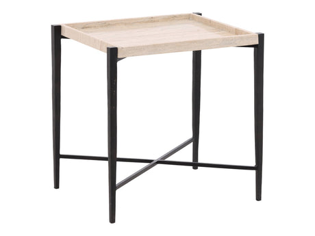 Rice Natural/Black Side Table - Ornate Home