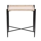 Rice Natural/Black Side Table - Ornate Home