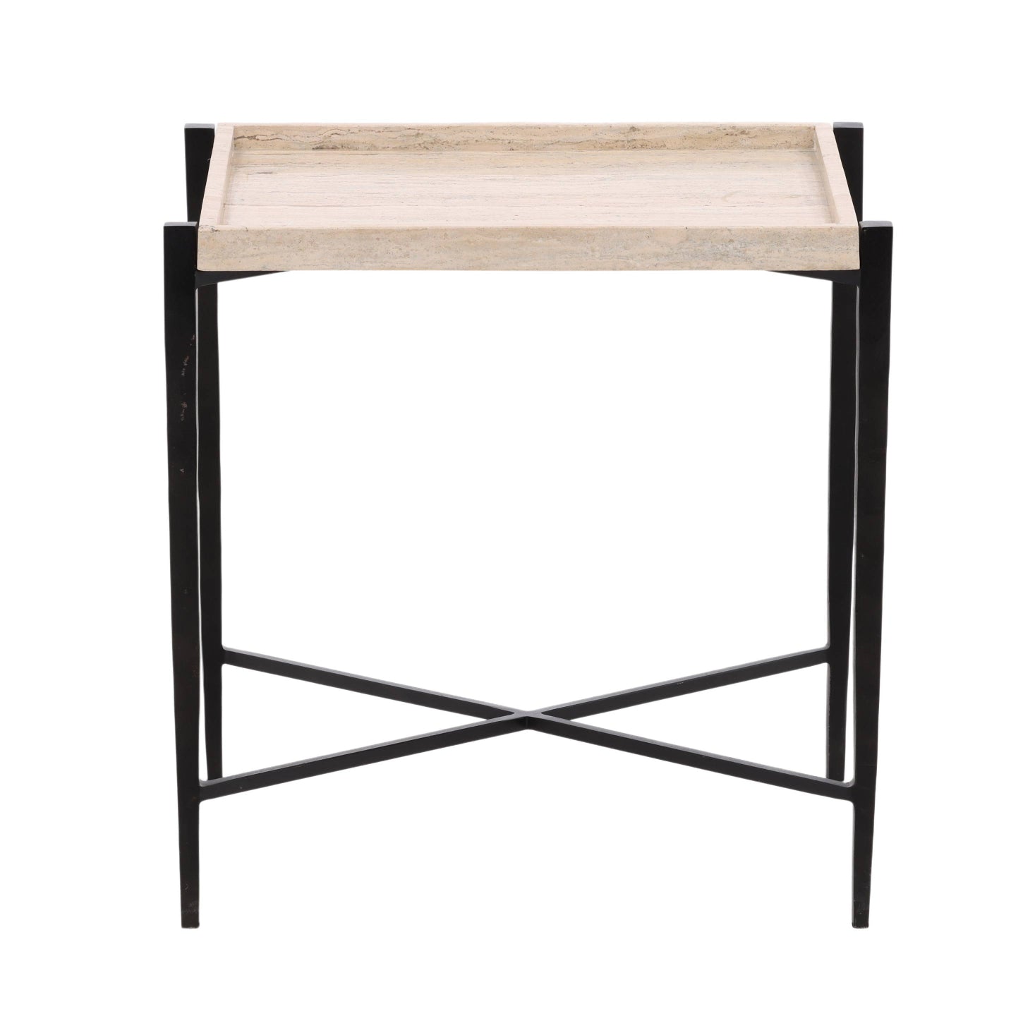 Rice Natural/Black Side Table - Ornate Home