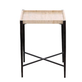 Rice Natural/Black Side Table - Ornate Home