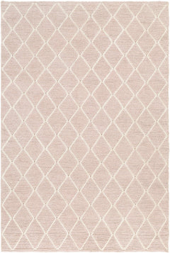 Riceville Pink Trellis Wool&Viscose Rug - Clearance - Ornate Home