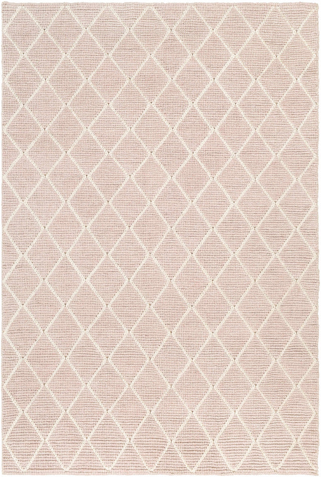 Riceville Pink Trellis Wool&Viscose Rug - Clearance - Ornate Home