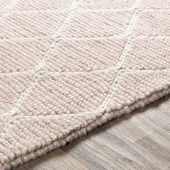 Riceville Pink Trellis Wool&Viscose Rug - Clearance - Ornate Home