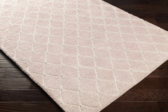 Riceville Pink Trellis Wool&Viscose Rug - Clearance - Ornate Home