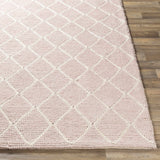Riceville Pink Trellis Wool&Viscose Rug - Clearance - Ornate Home