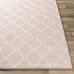 Riceville Pink Trellis Wool&Viscose Rug - Clearance - Ornate Home