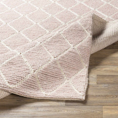 Riceville Pink Trellis Wool&Viscose Rug - Clearance - Ornate Home