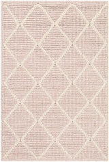Riceville Pink Trellis Wool&Viscose Rug - Clearance - Ornate Home