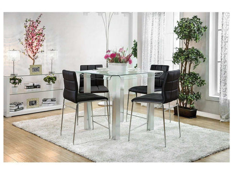 Richfield Black & Chrome 5pc Counter Height Dining Room Set - Ornate Home