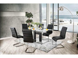 Richfield Black & Chrome 7pc Dining Room Set - Ornate Home
