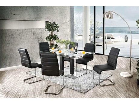 Richfield Black & Chrome Dining Table - Ornate Home